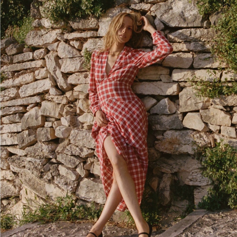 NWT- DOEN CHARLESTON RED DRESS IN ALSACE PLAID